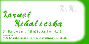 kornel mihalicska business card